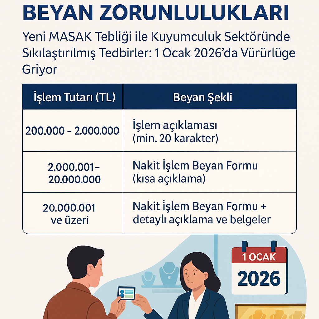 Yeni MASAK Tebliği ile Kuyumculuk Sektöründe Sıkılaştırılmış Tedbirler: 1 Ocak 2026’da Yürürlüğe Giriyor